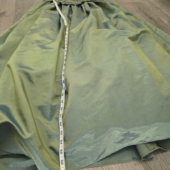 Vtg Scott McClintock Sage Green Taffeta Ball Gown 8 bridgerton Regency Fairytale - Picture 8 of 11